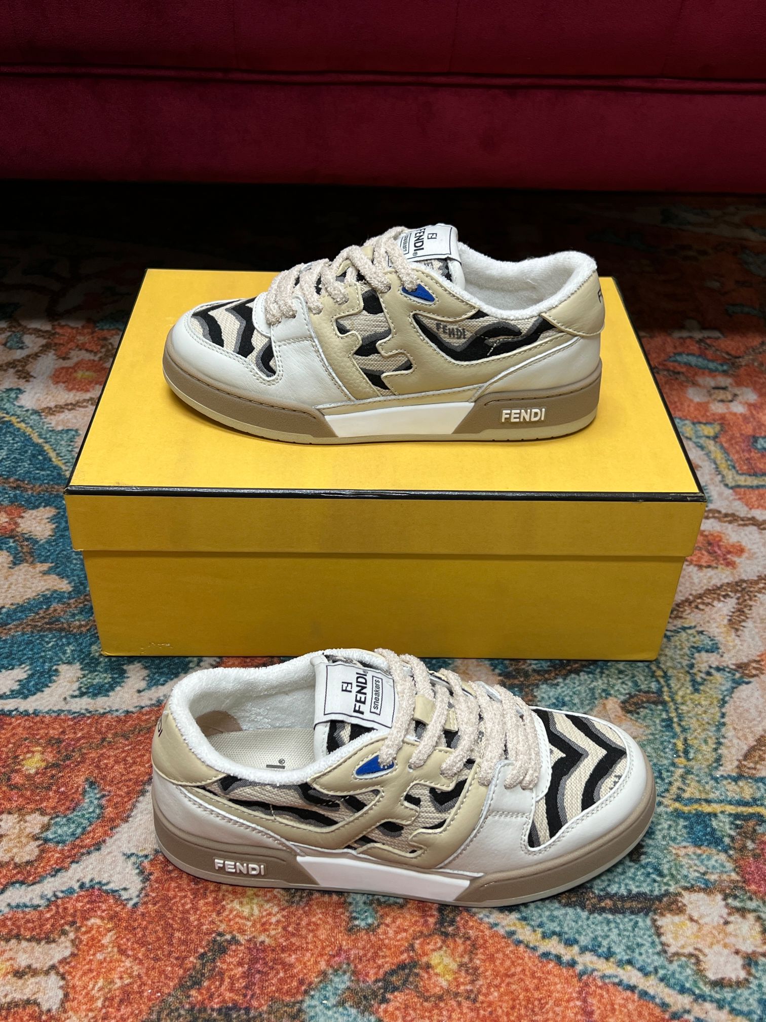 F**di Match Low Tops In Beige For Women