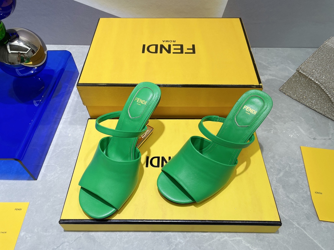 F**di First Green High-Heeled Sandals For Women
