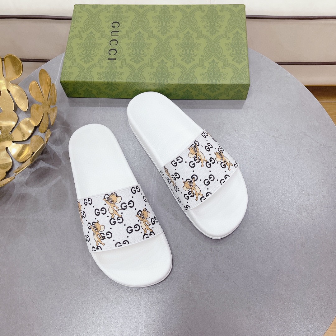 Gvc*1 Men’s Jerry Print Slide Sandal White For Men 681867