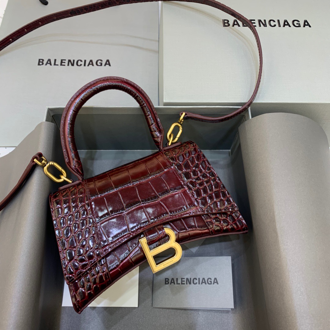 Ba1en*iaga Hourglass XS Handbag In Dark Red, For Women, Women’s Bags 7.4in/19cm