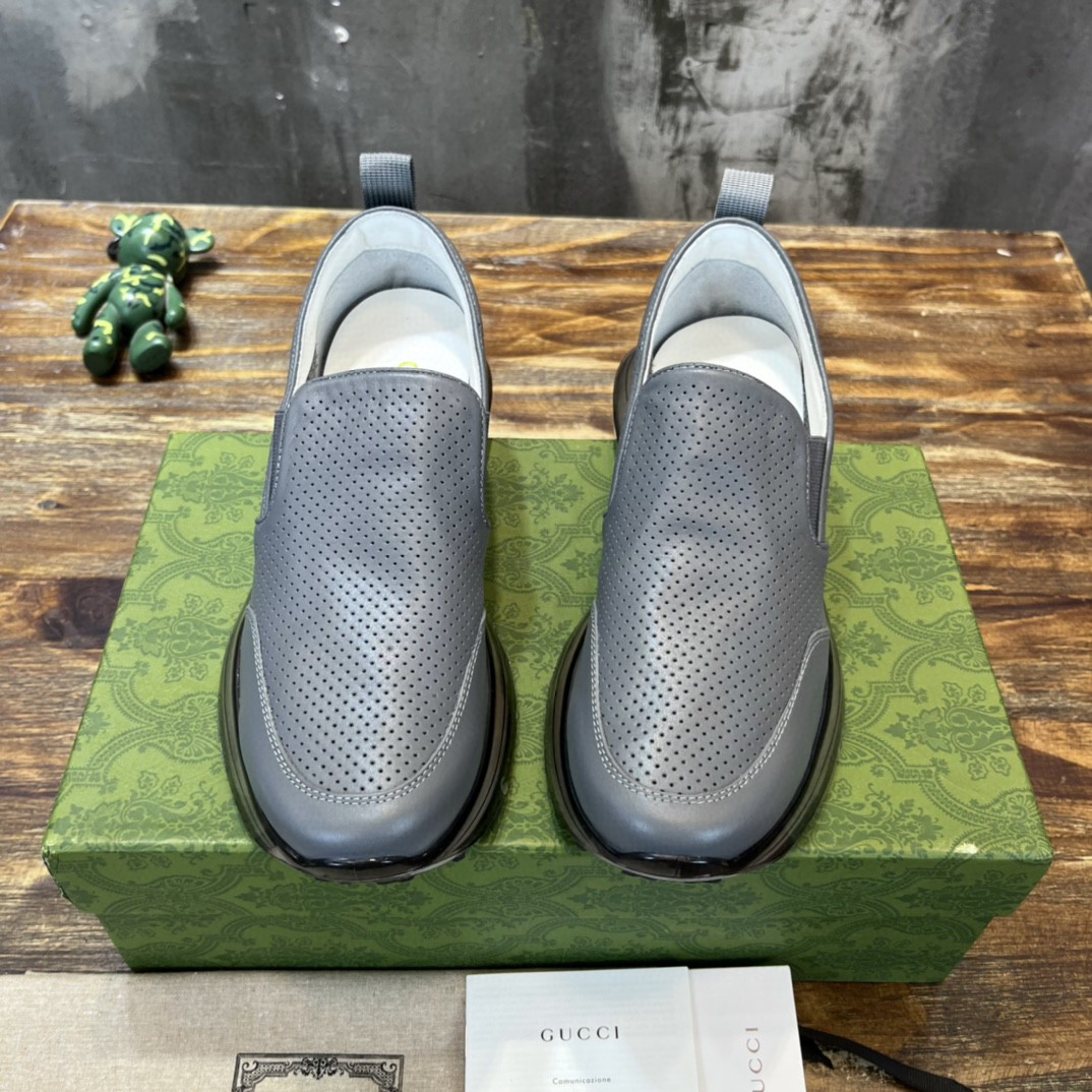 Gvc*1 Men’s Perforated Slip On Sneaker Gray For Men 407364