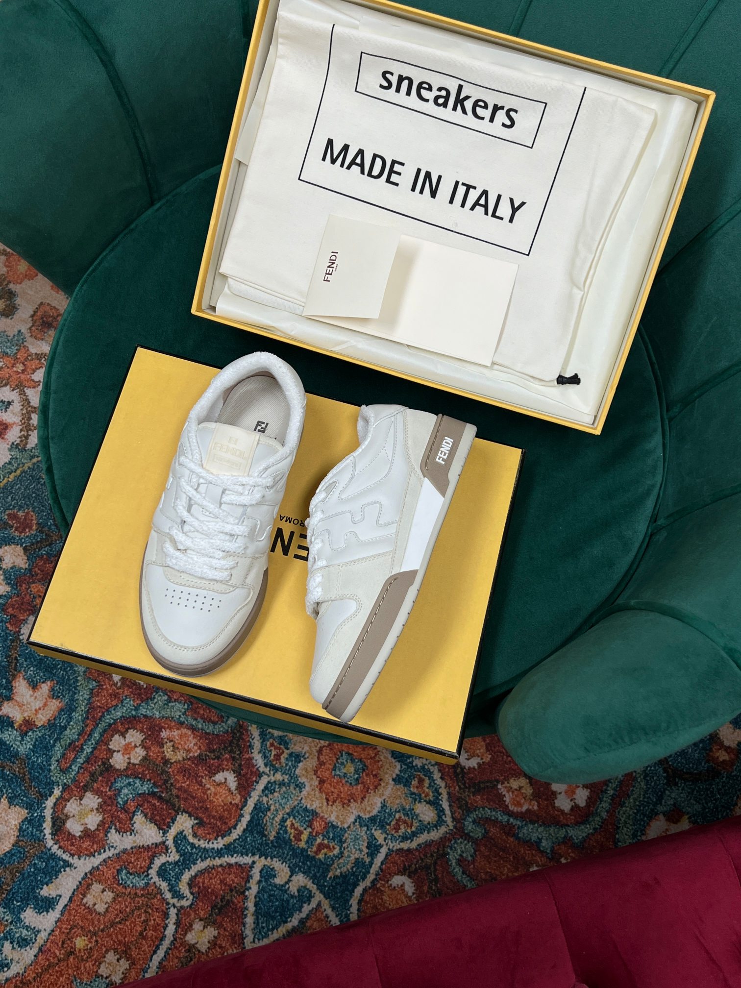 F**di Match Low Tops In White For Women 8E8252AHH2F1FHS
