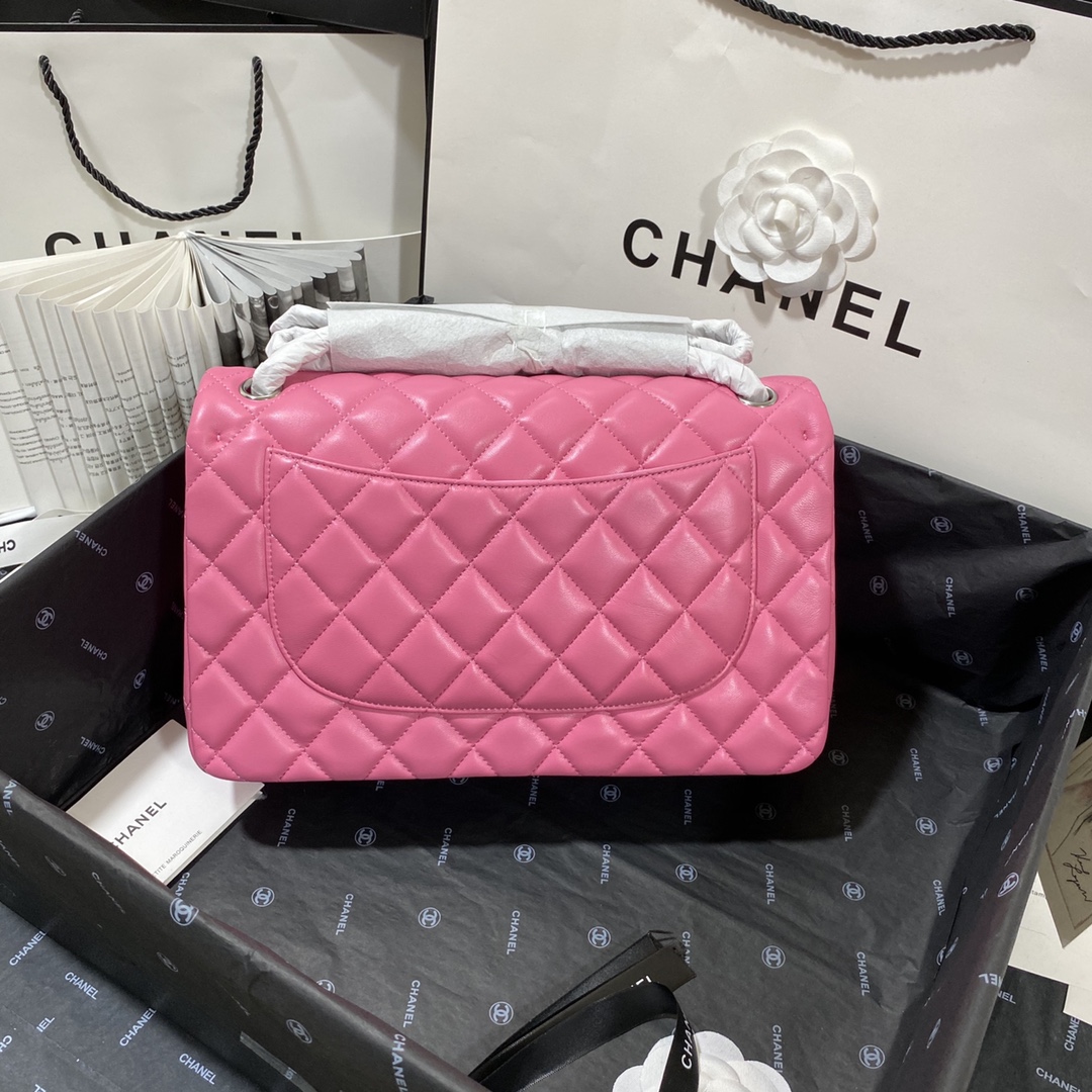 Ch**el Large Classic Handbag Gold Hardware Pink For Women, Women’s Handbags, Shoulder Bags 11.8in/30cm
