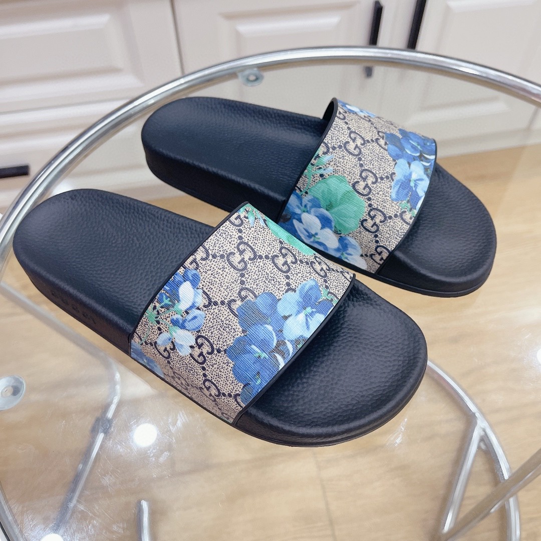 Gvc*1 Men’s Slides Bloom Print Blue For Men 408508 G2200