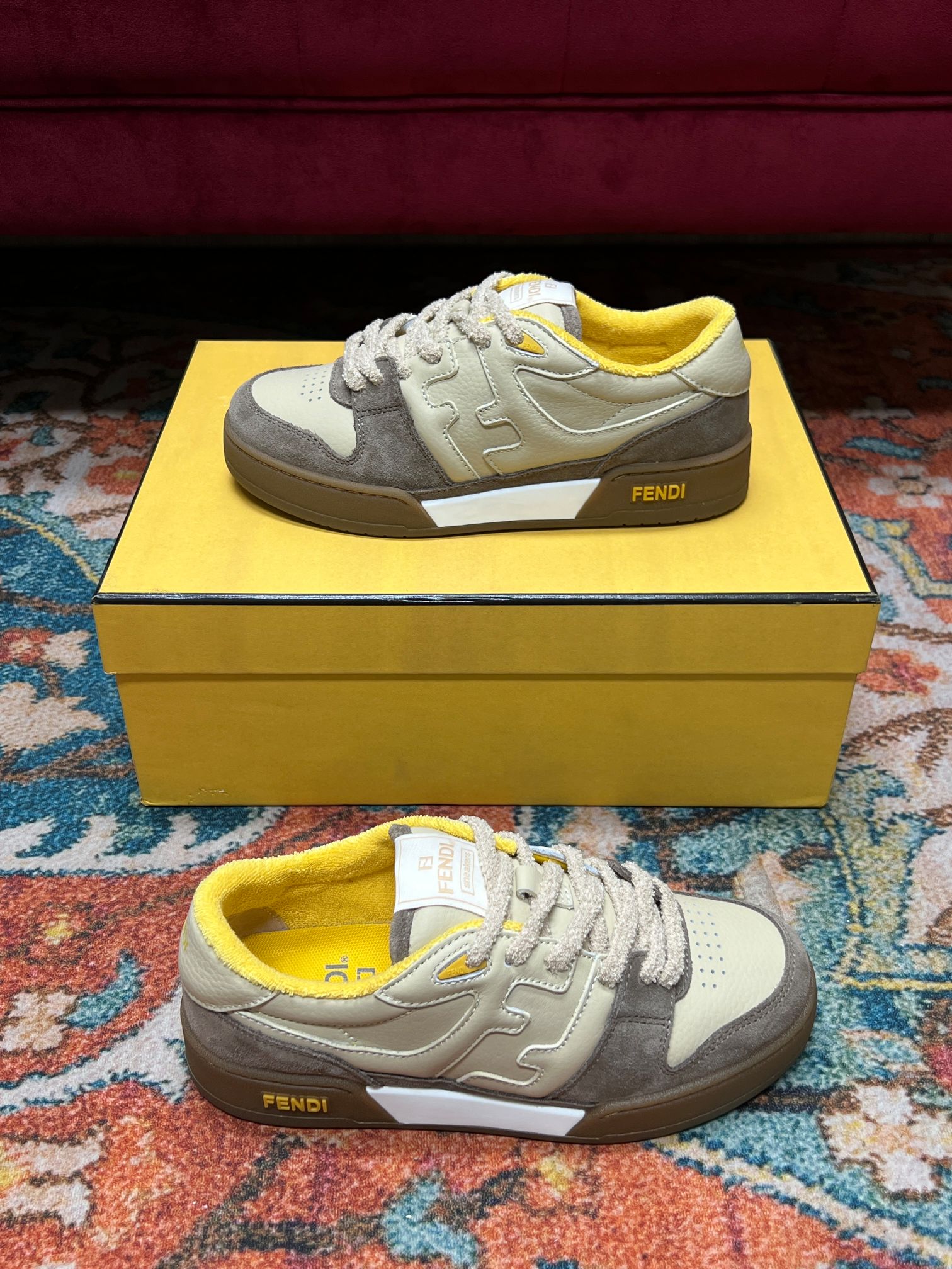 F**di Match Low Tops In Beige For Women 8E8252AHH2F1FHU