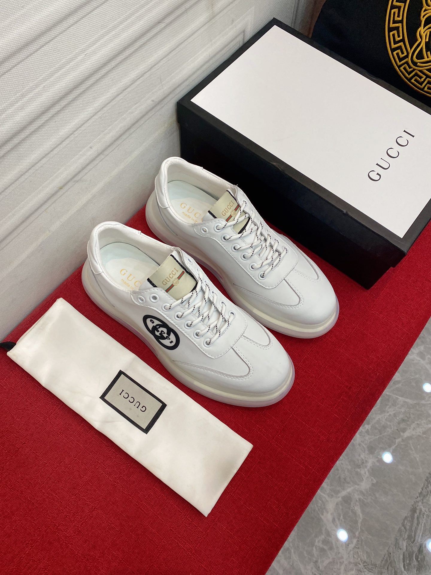 Gvc*1 Men’s Sneaker With GG Gvc*1 Print White For Men