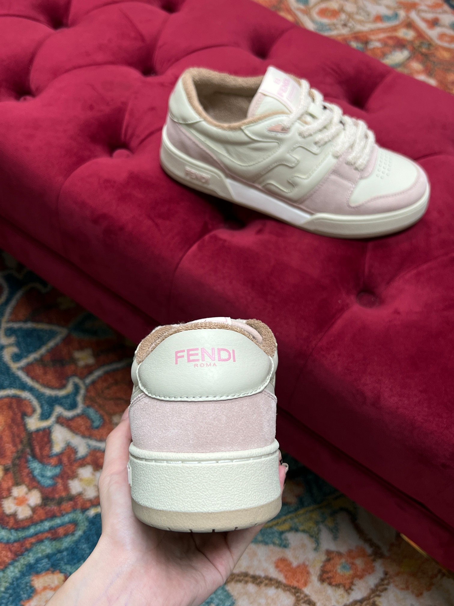 F**di Match Low Tops In Pink For Women 8E8252AHH2F1FHT