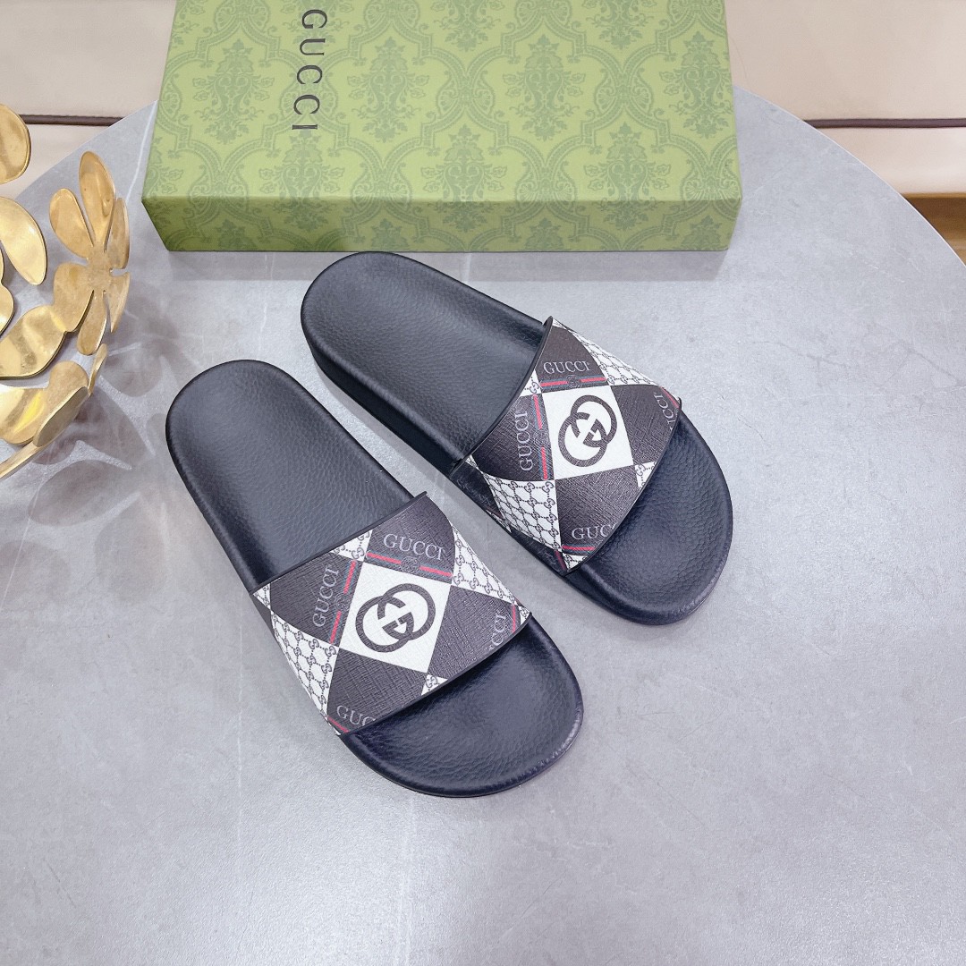 Gvc*1 Women’s Logo GG Svp*me Slides With Web Black For Women 408508