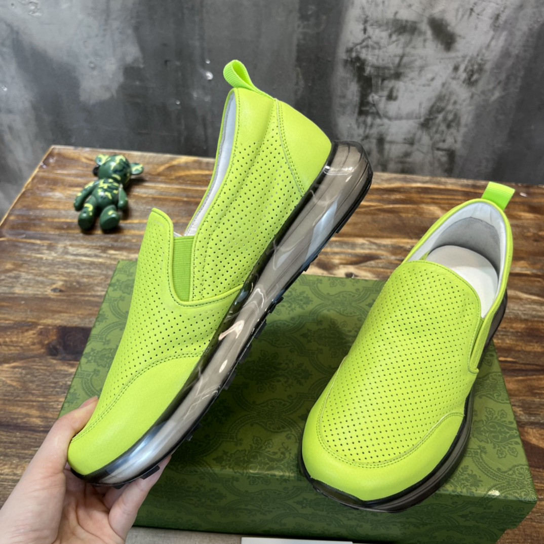 Gvc*1 Men’s Perforated Slip On Sneaker Light Green For Men 407364