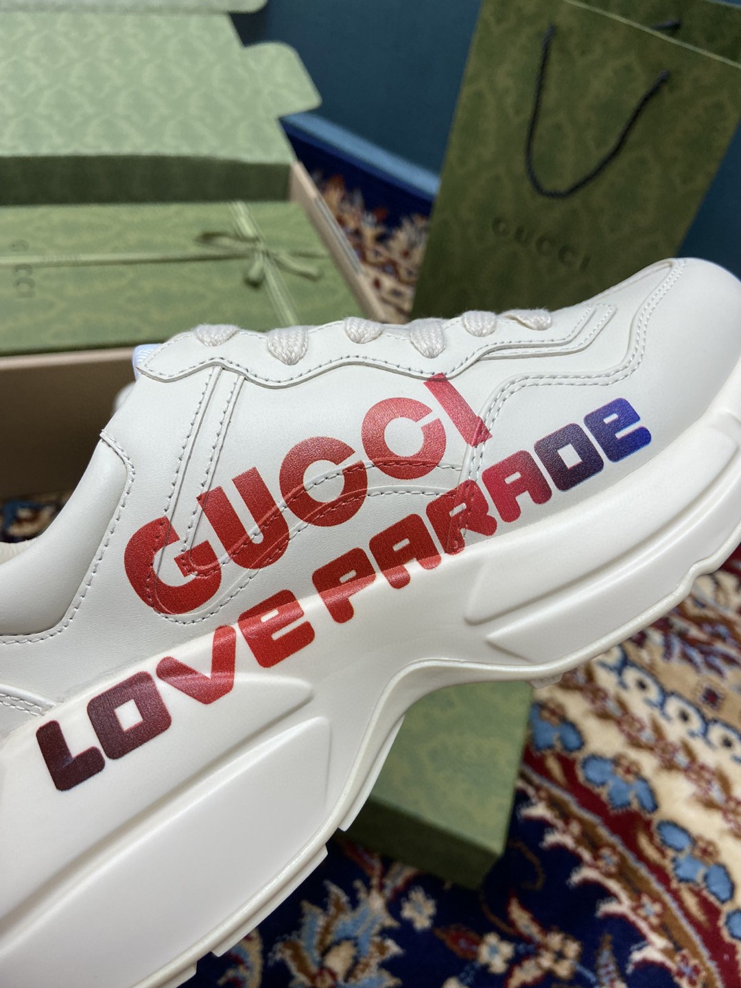 Gvc*1 Women’s Rhyton Sneakers With Gvc*1 Love Parade Red White Ivory For Women 524990‎