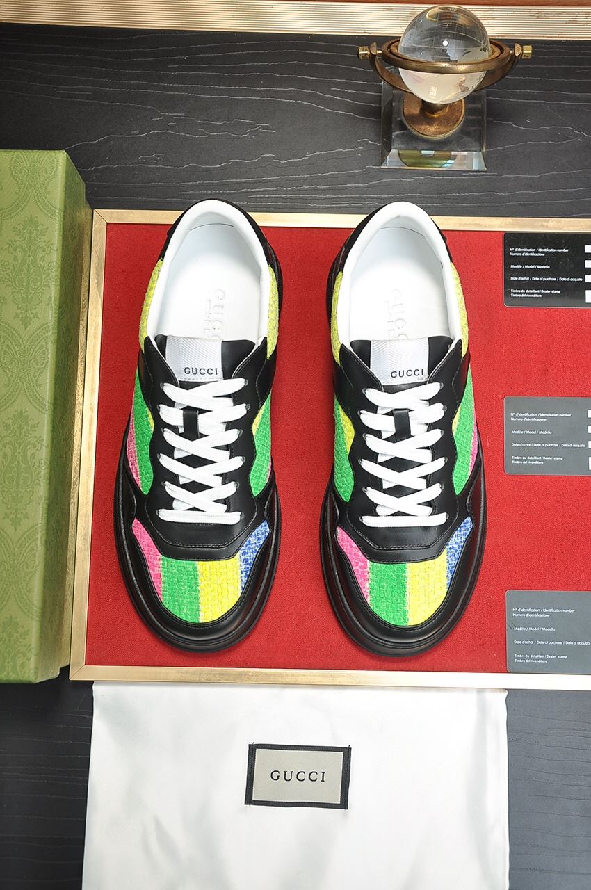 Gvc*1 Men’s Sneaker With Multicolored Stripes Black For Men ‎669582