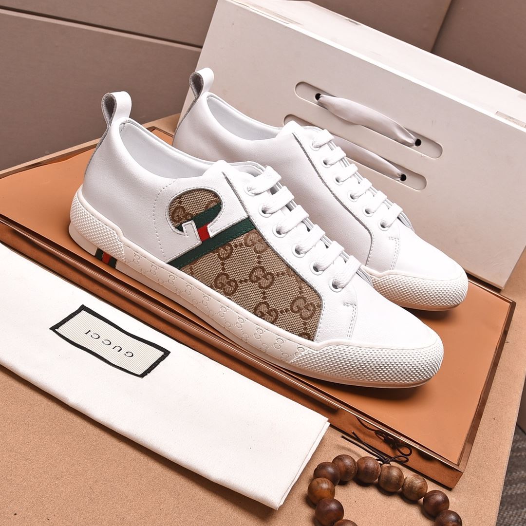 Gvc*1 Men’s GG Sneaker With Web G White And Beige For Men