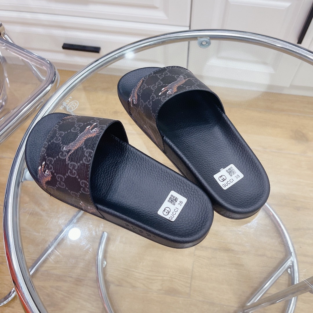 Gvc*1 Men’s GG Svp*me Slide Tiger Black For Men 407345 G0K00 1084