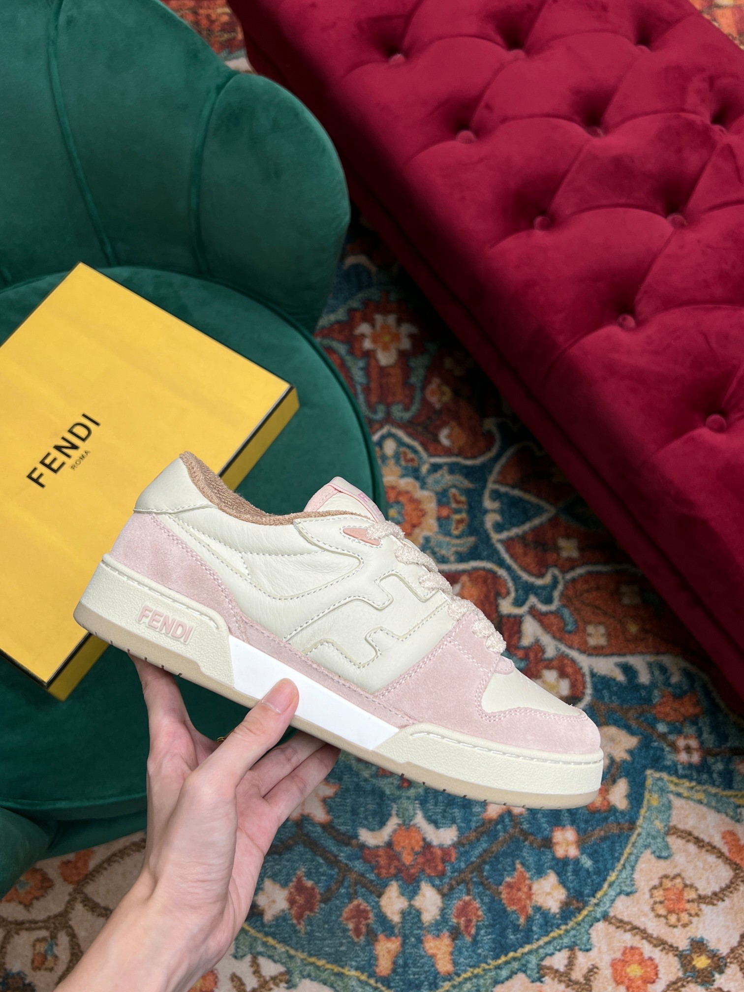 F**di Match Low Tops In Pink For Women 8E8252AHH2F1FHT