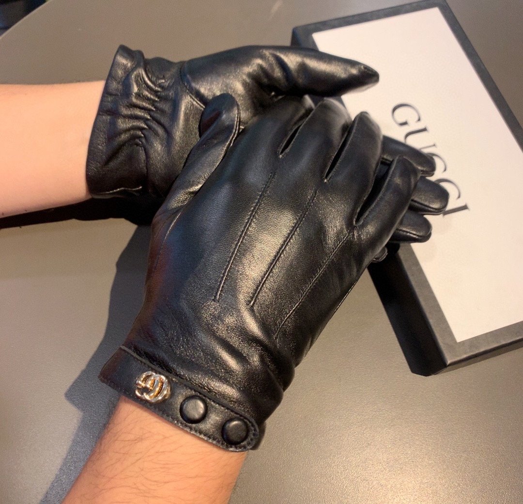 Gvc*1 Gloves With Signature Double G Motif In Black