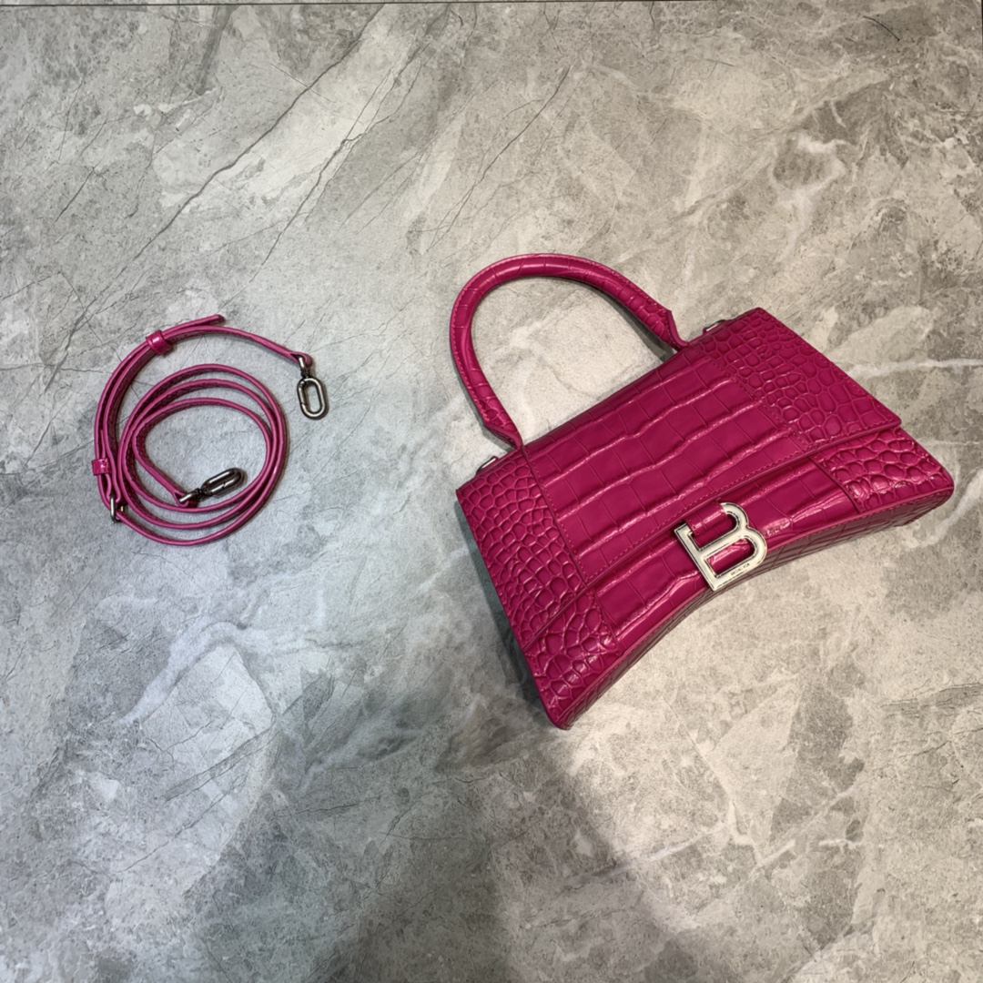 Ba1en*iaga Hourglass Small Handbag In Dark Pink, For Women, Women’s Bags 9in/23cm