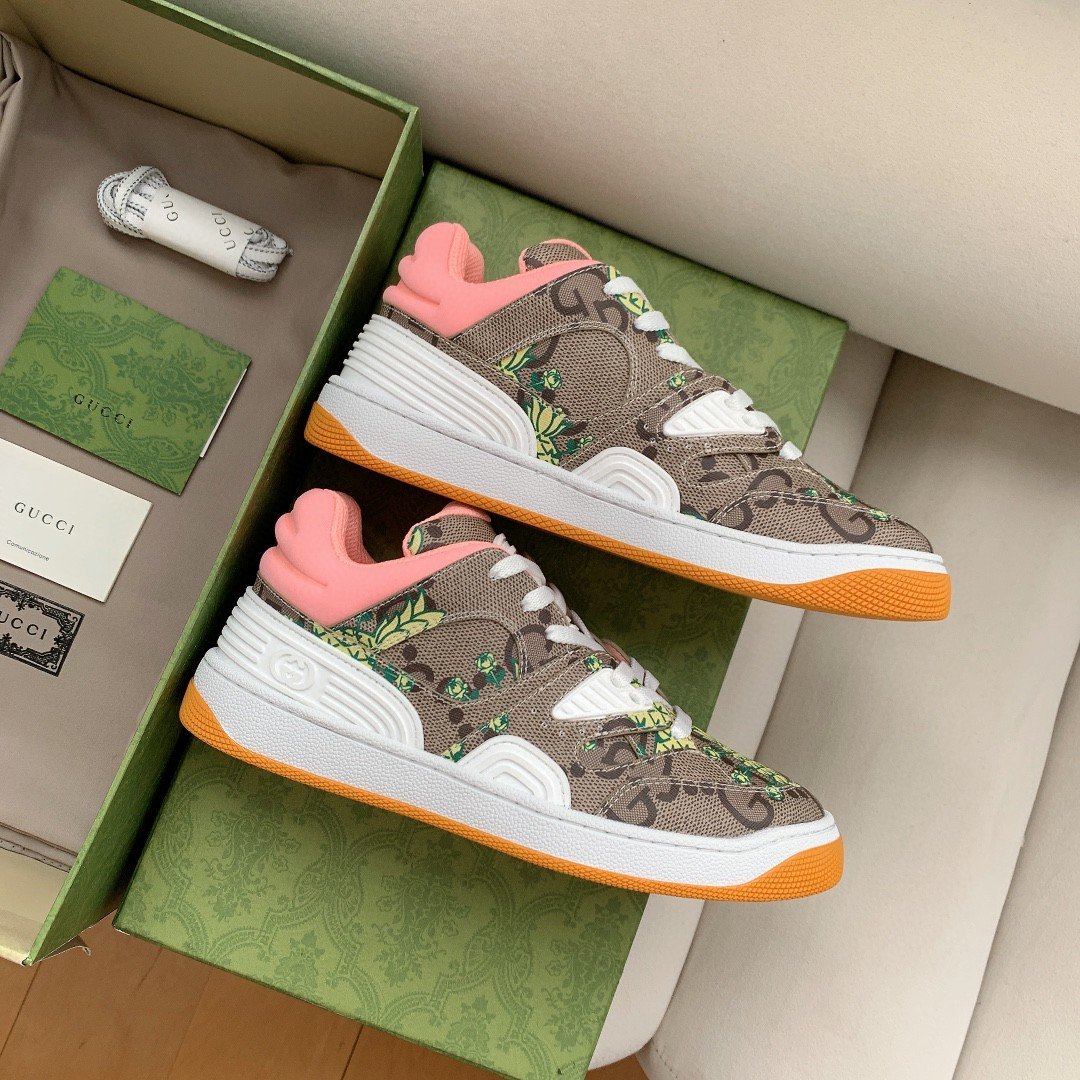 Gvc*1 Women’s Basket Sneaker Print Pineapple Brown Pink For Women ‎661301