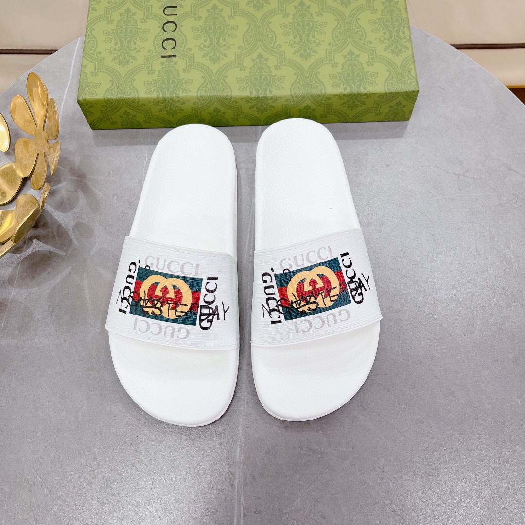Gvc*1 Women’s Slide Sandal With GG Web White For Women 407345