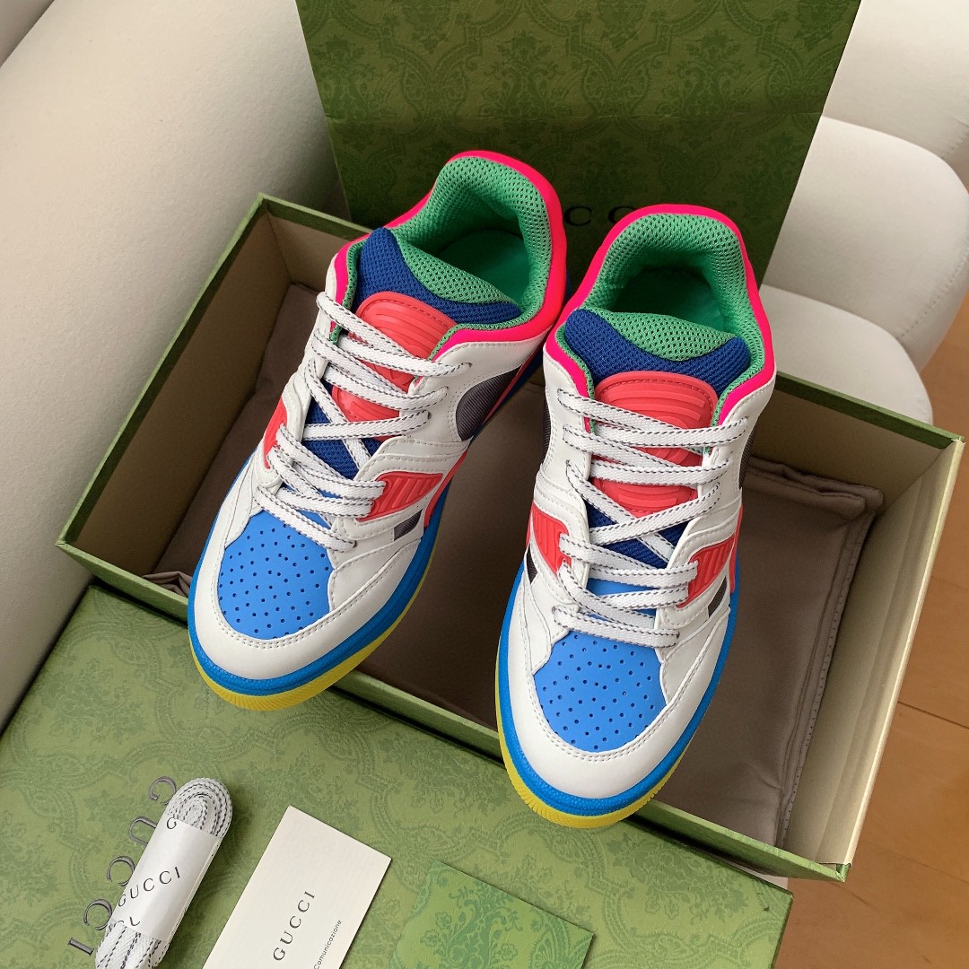 Gvc*1 Men’s Basket Sneaker White Pink And Blue For Men 661311 2SH80 9063