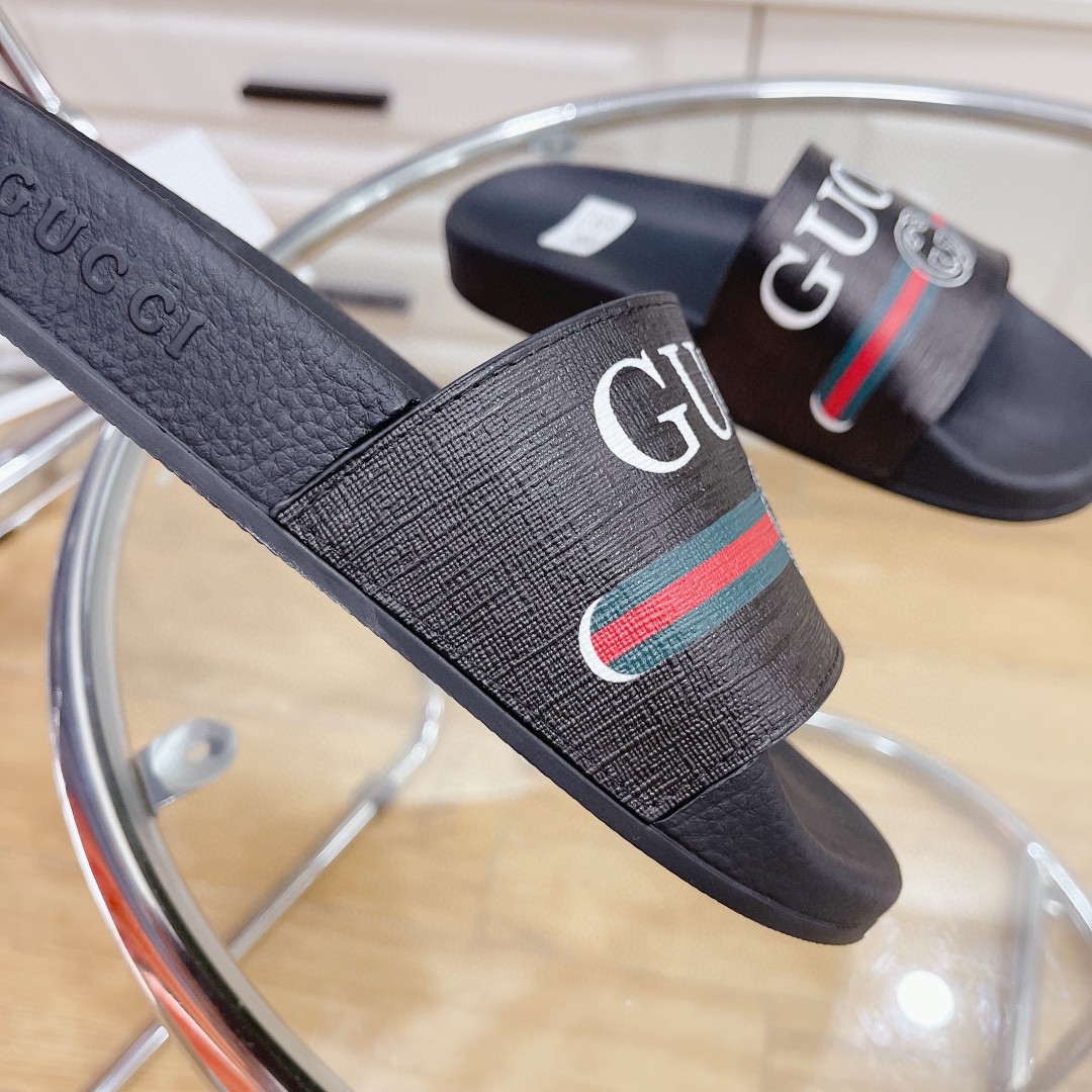Gvc*1 Men’s Logo Rubber Slide With Web Black For Men 522887