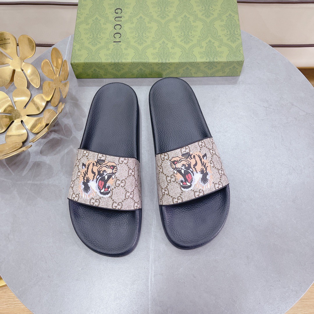 Gvc*1 Women’s Gvc*1 Svp*me Slides With Tiger Black And Gray For Women 408508