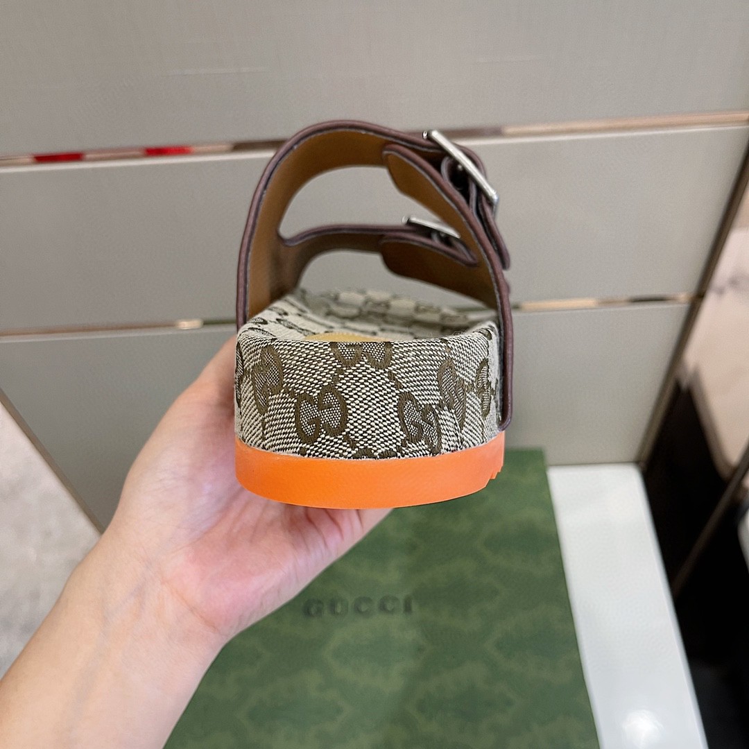 Gvc*1 Women’s Slide Sandal With Straps Gray Orange For Women 658020 2HK60