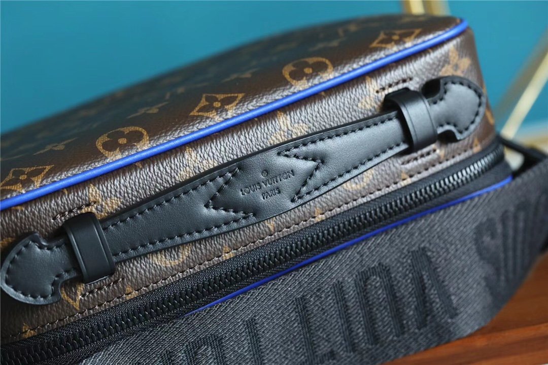 L0vis Vvtt0n S-Lock Messenger Monogram Macassar By Virgil Abloh’s Blue For Men, Men’s Bags, Shoulder And Crossbody Bags 8.7in/22cm LV