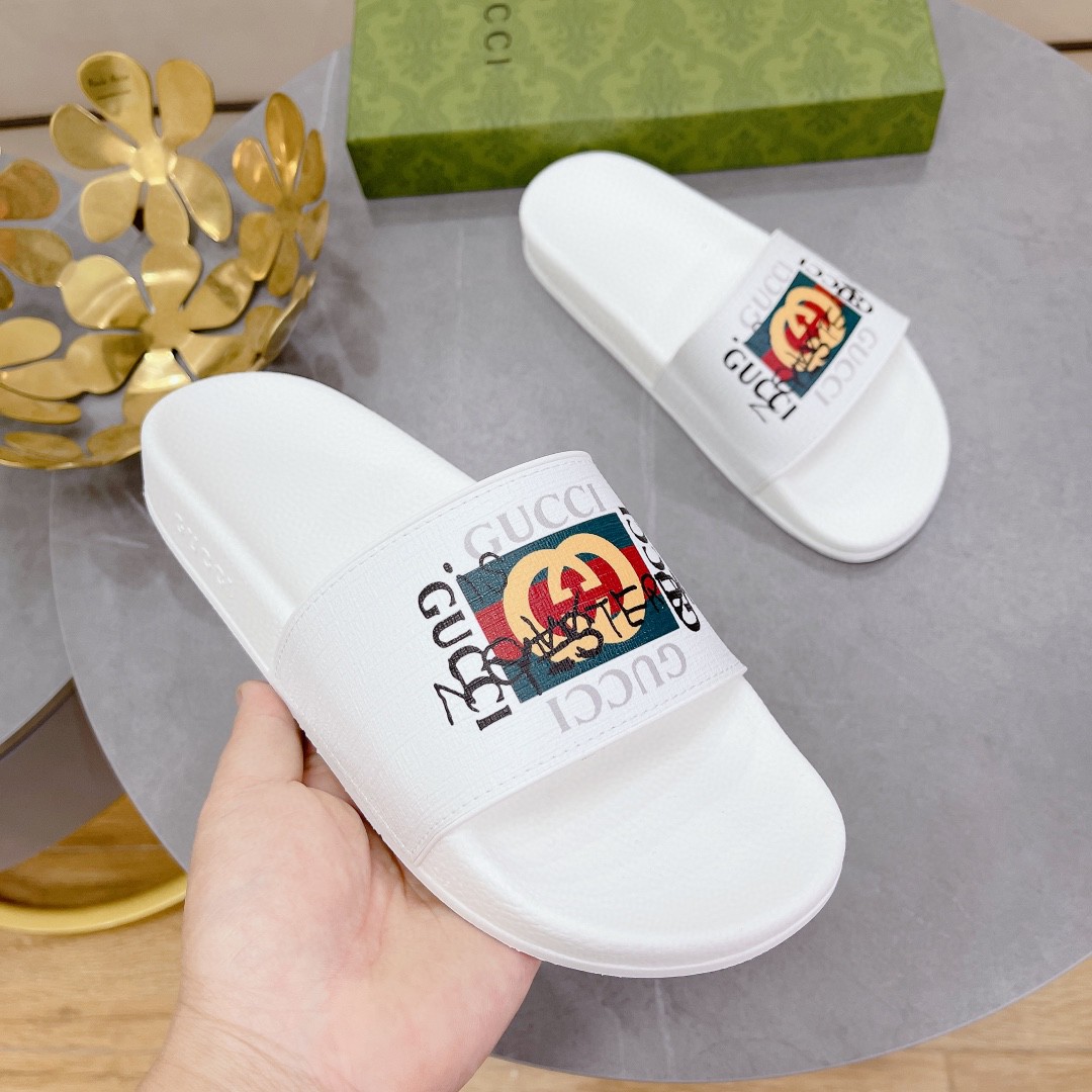 Gvc*1 Women’s Slide Sandal With GG Web White For Women 407345