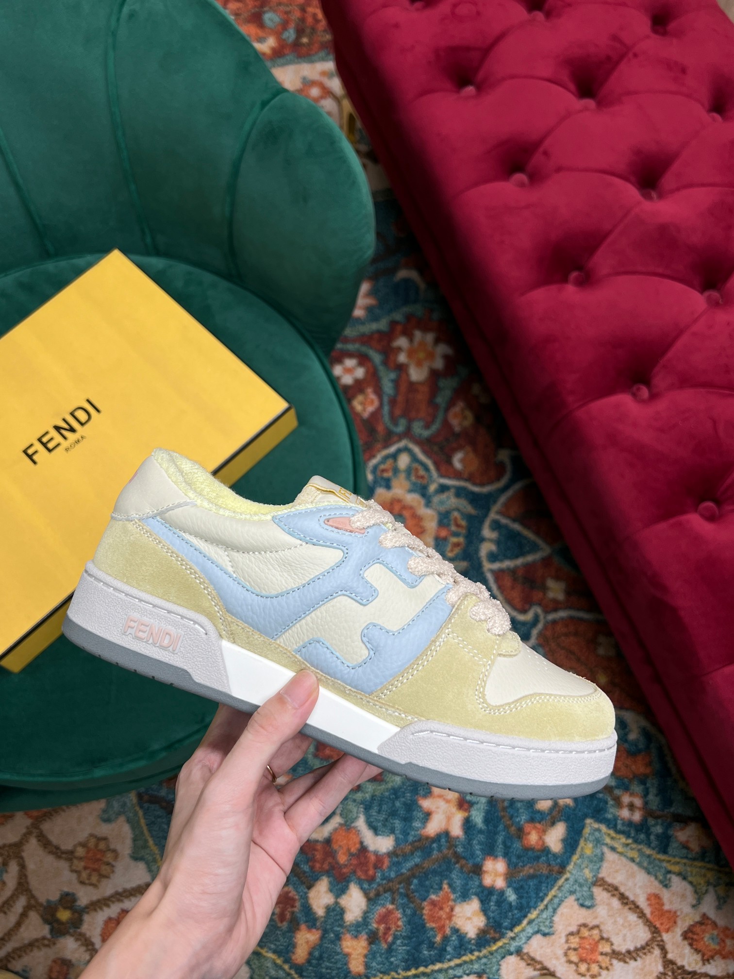 F**di Match Low Tops In Yellow For Women 8E8252AI1NF1H1F