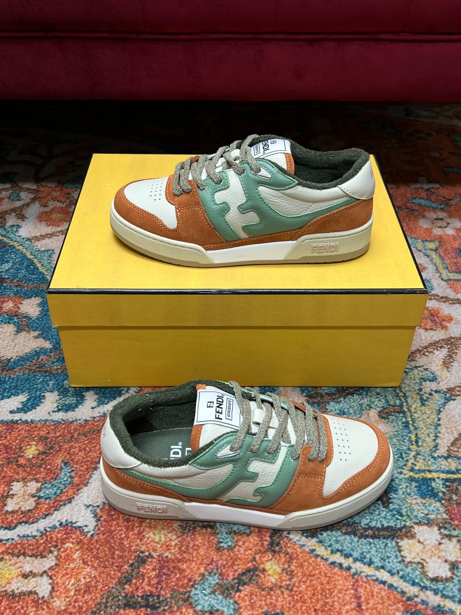 F**di Match Low Tops In Amaranth For Women 8E8252AI1NF1H1E