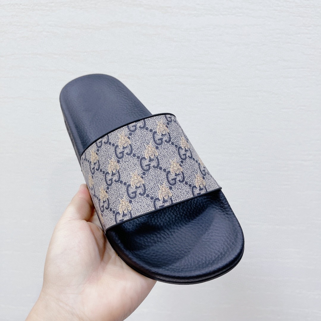 Gvc*1 Women’s GG Slide Sandal With Bees Black For Women 407345