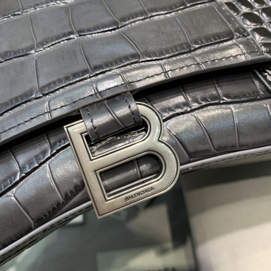 Ba1en*iaga Hourglass Small Handbag In Dark Grey, For Women, Women’s Bags 9in/23cm 5935461LR6Y1309