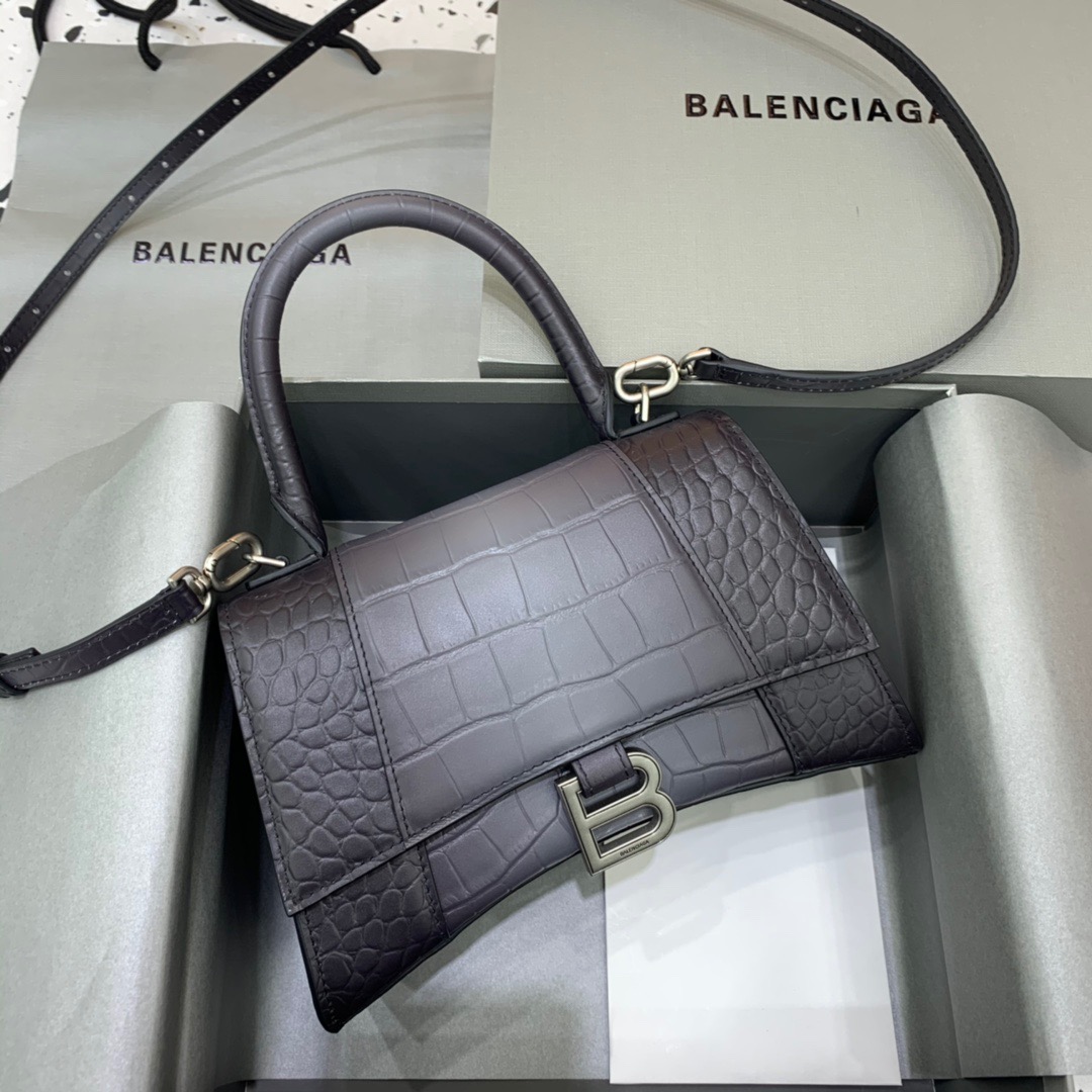 Ba1en*iaga Hourglass Small Handbag In Dark Grey, For Women, Women’s Bags 9in/23cm 5935462107U1309