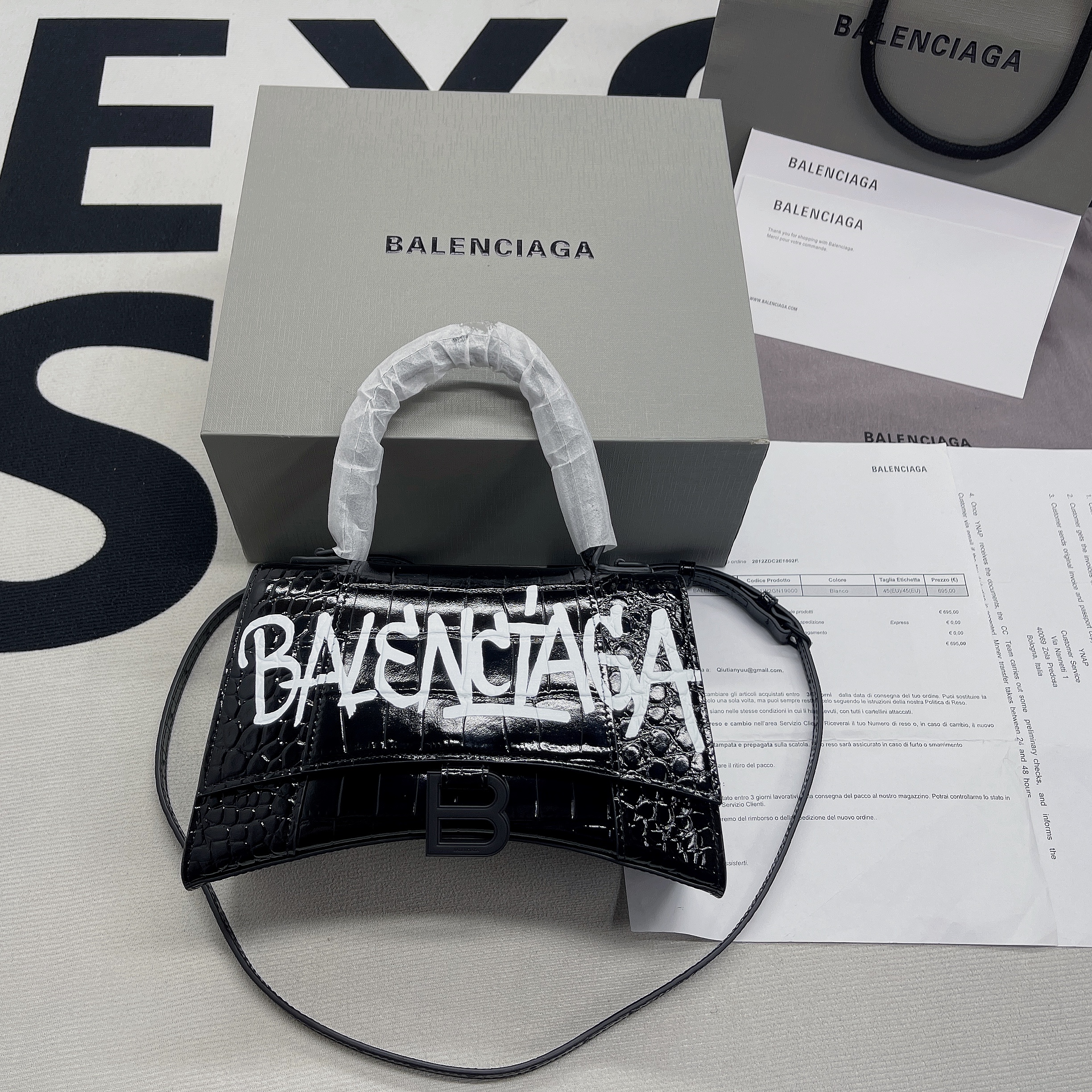 Ba1en*iaga Hourglass Small Handbag In Black, For Women, Women’s Bags 9in/23cm
