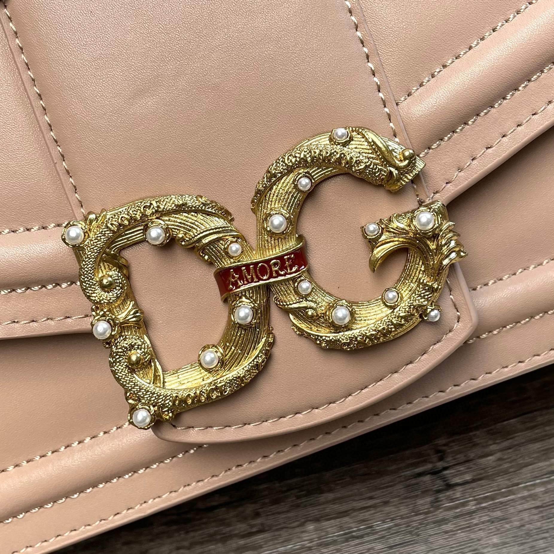 Dolce & Gabbana DG Girls Bag In Quilted Nappa Beige For Women 10.6in/27cm DG