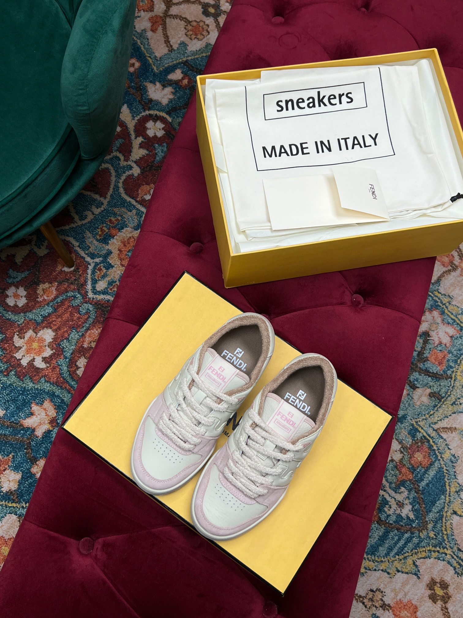 F**di Match Low Tops In Pink For Women 8E8252AHH2F1FHT