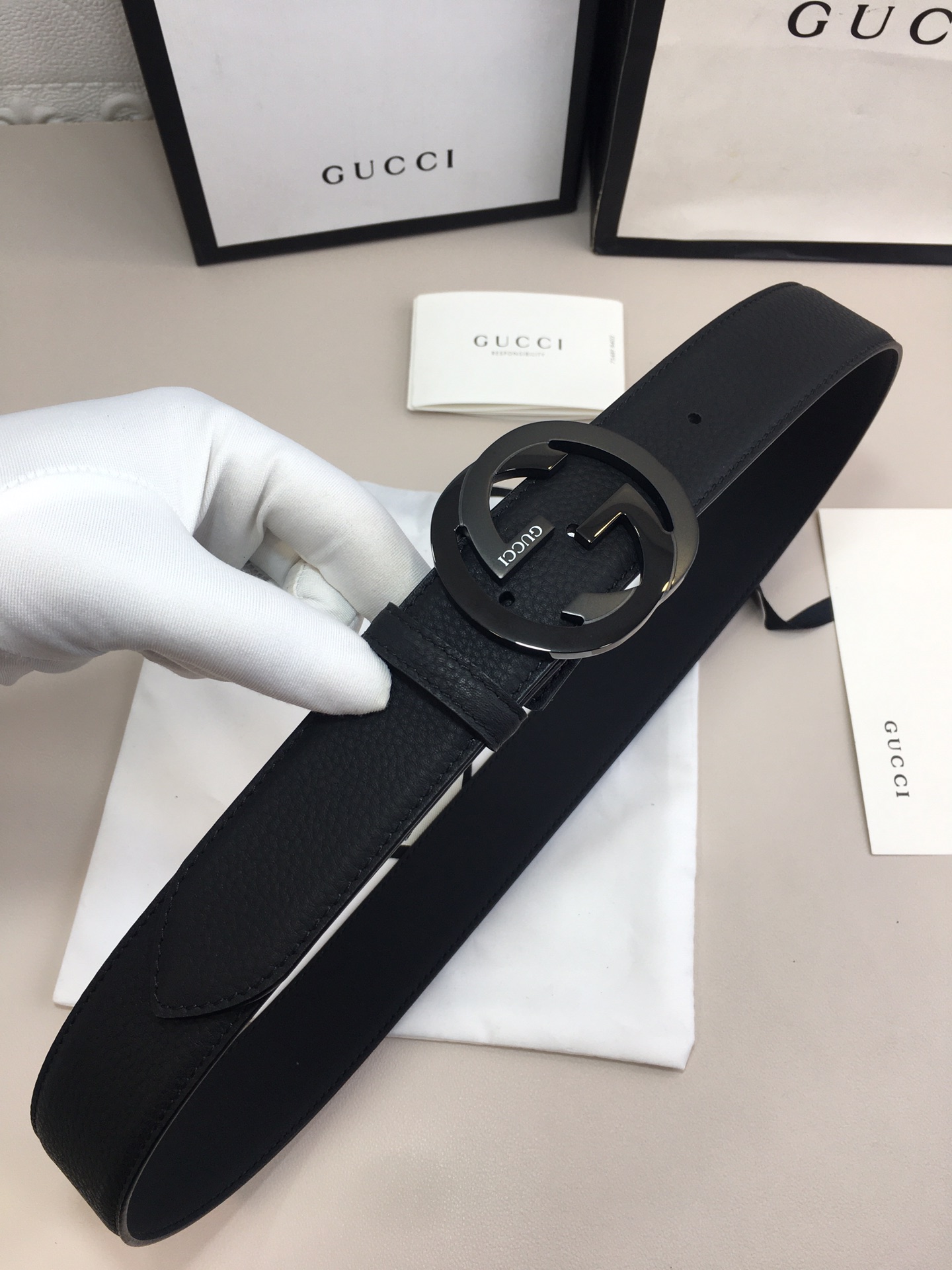 Gvc*1 GG Marmont Reversible Belt Black