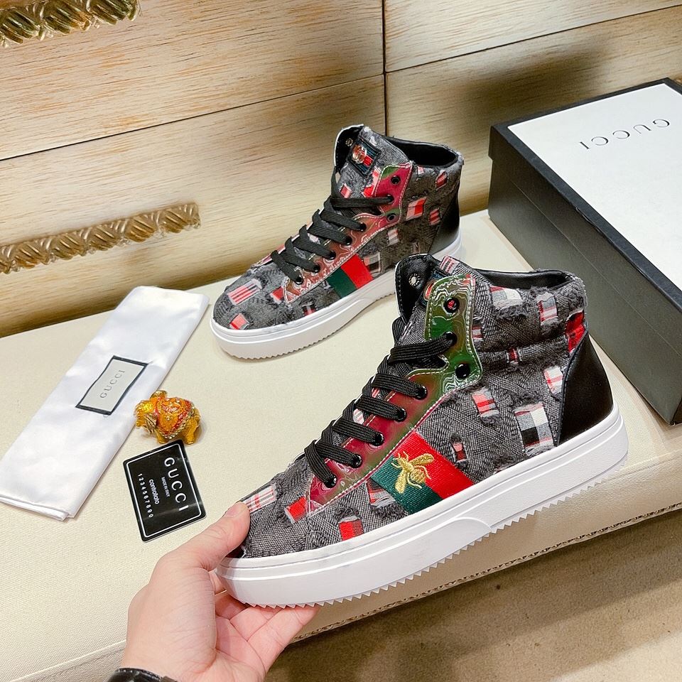 Gvc*1 Men’s Basket Jean’s High Top With Bee Sneaker Black For Men
