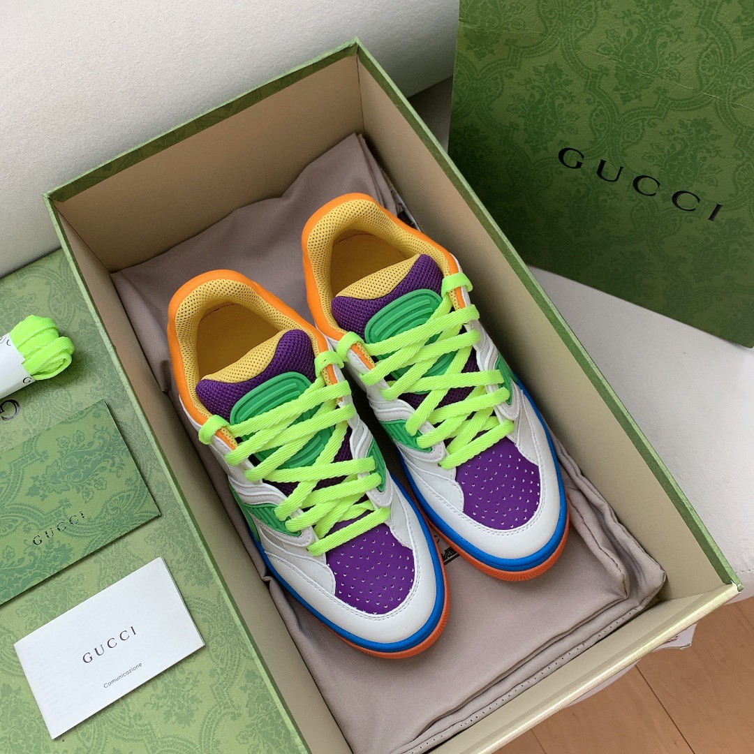 Gvc*1 Men’s Basket Sneaker White Green And Purple For Men 661310 2SH80 9062