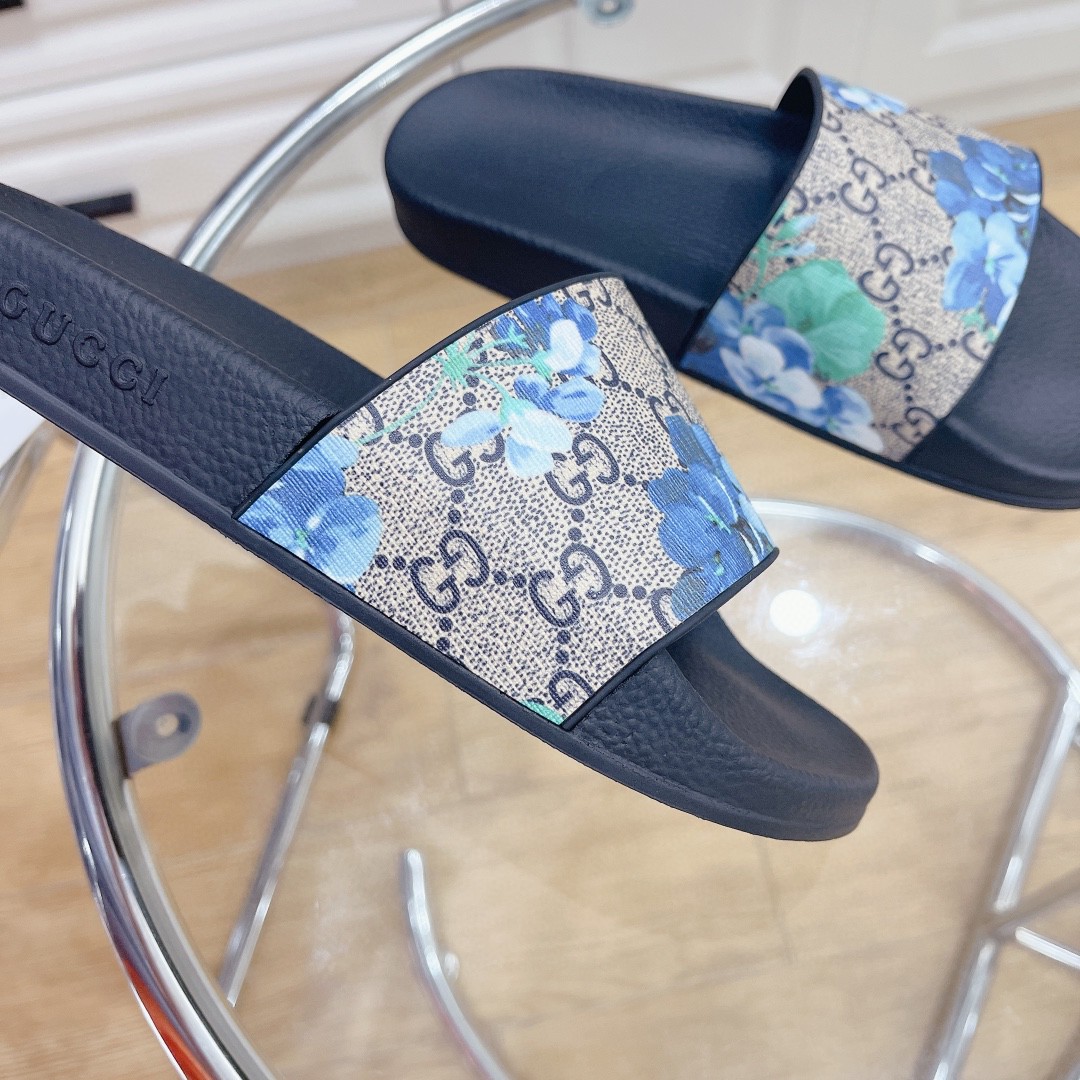 Gvc*1 Men’s Slides Bloom Print Blue For Men 408508 G2200