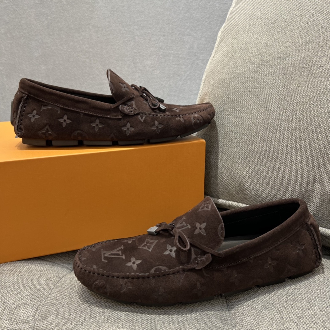 L0vis Vuittion LV Driver Moccasin Brown For Men LV 1AAF0E