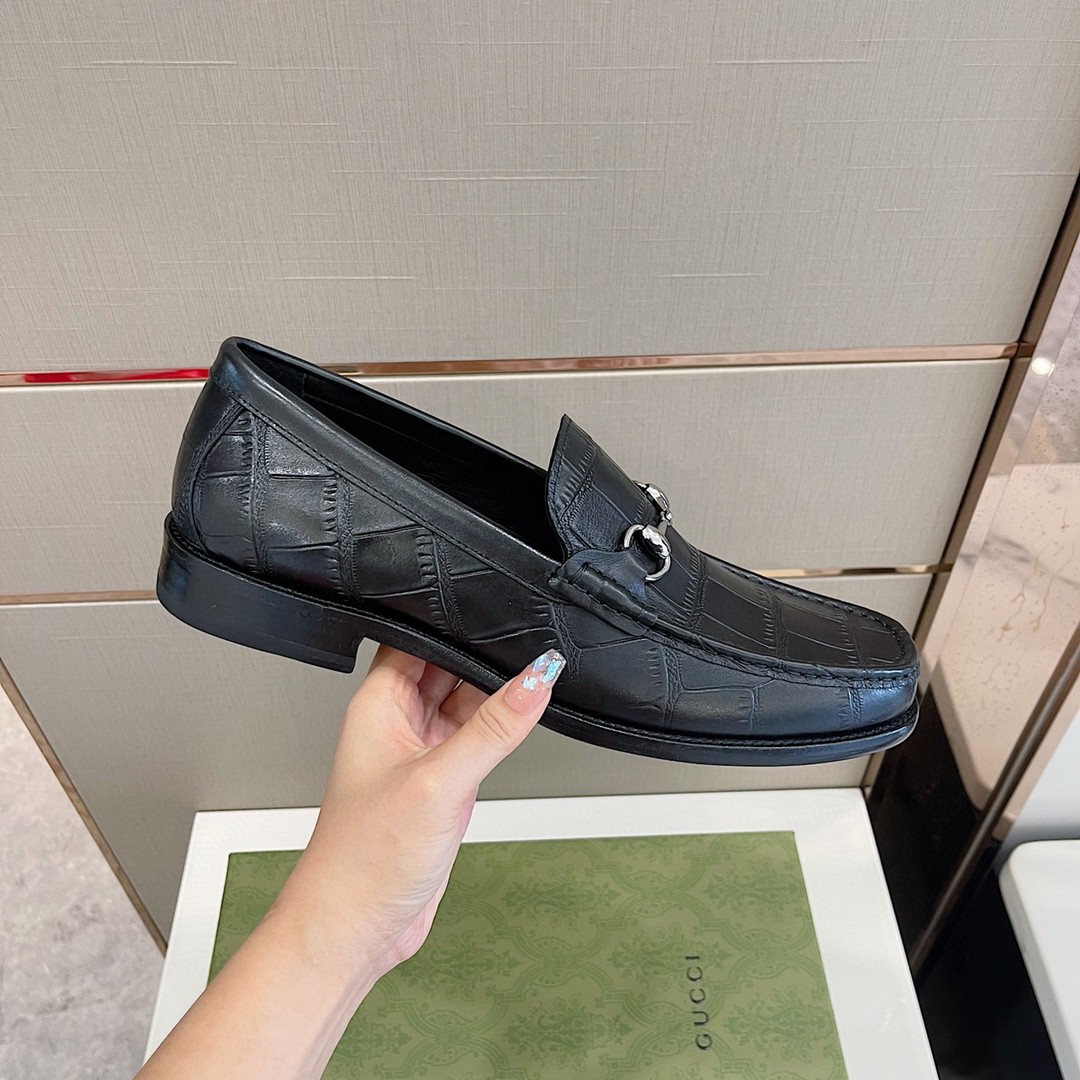 Gvc*1 Men’s 1953 Horsebit Crocodile Loafer Black For Men 644724