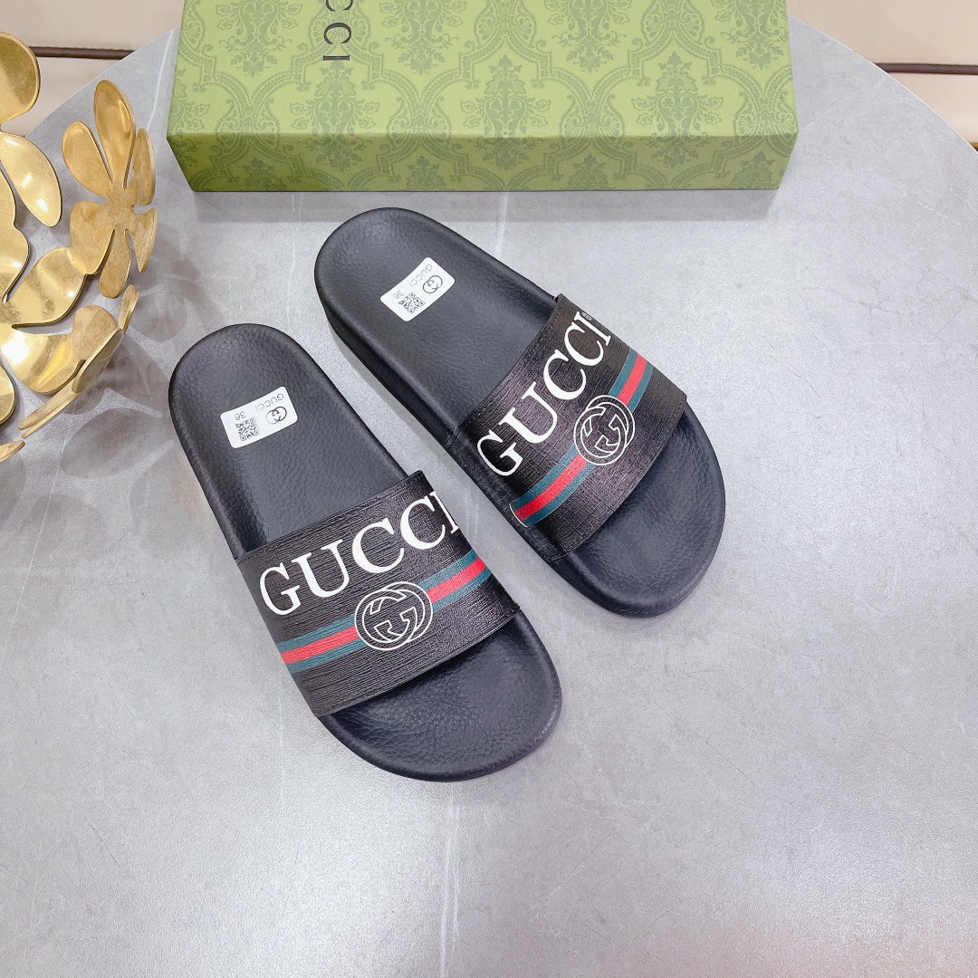 Gvc*1 Men’s Logo Rubber Slide With Web Black For Men 522887