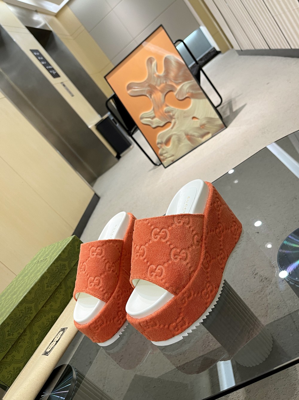 Gvc*1 Women’s GG Platform Sandal Orange For Women GG