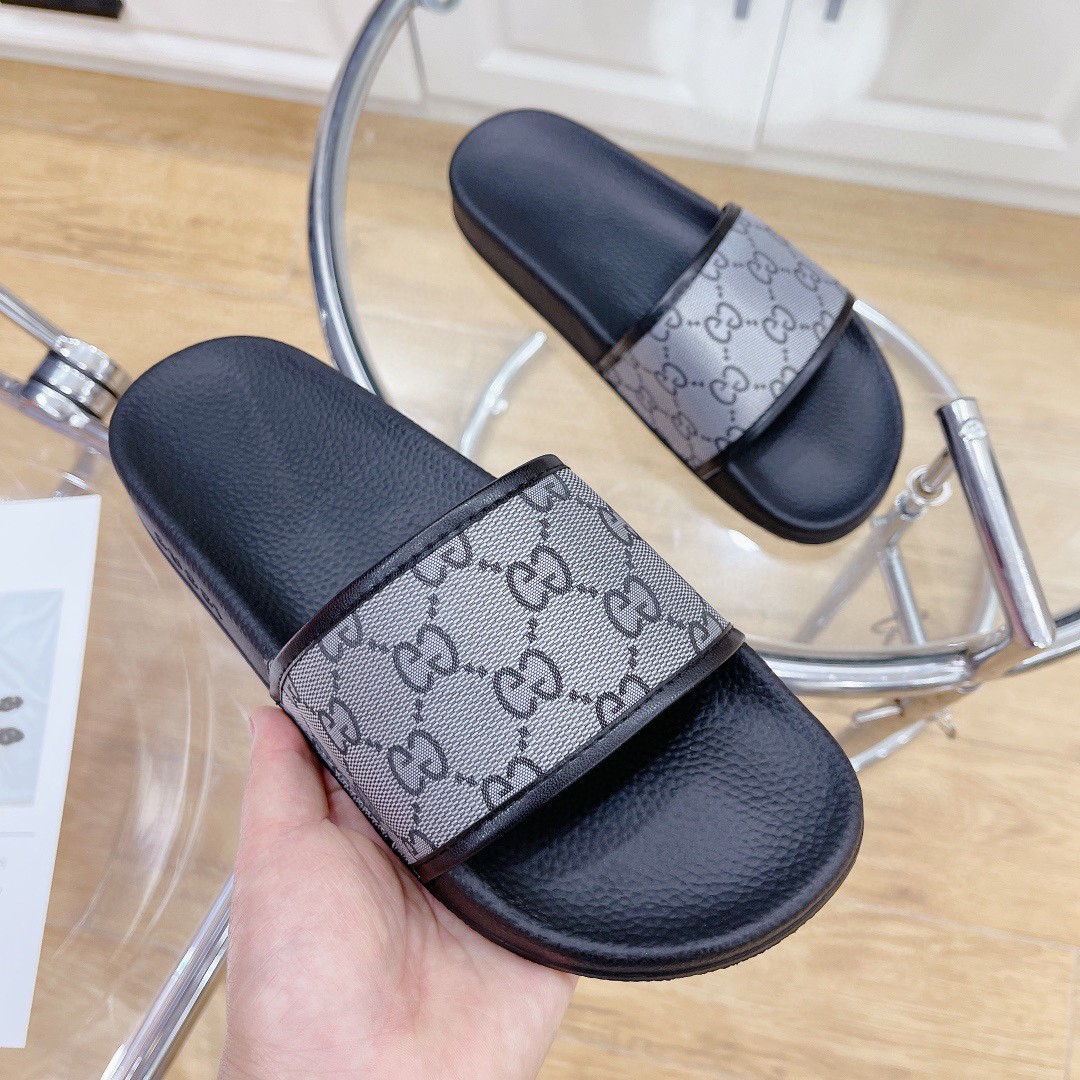 Gvc*1 Women’s GG Slide Sandal Black And Gray For Women 407345