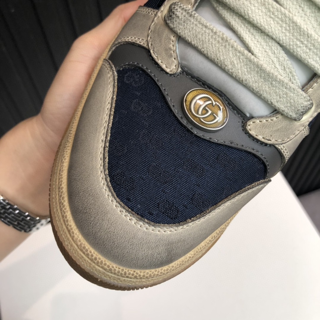 Gvc*1 Women’s GG Screener Distressed White Blue For Women 546551 99W20 4368