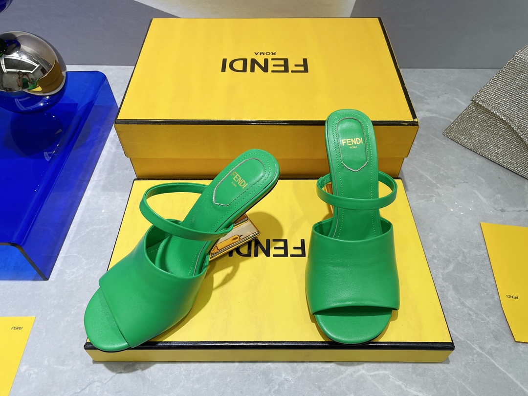 F**di First Green High-Heeled Sandals For Women