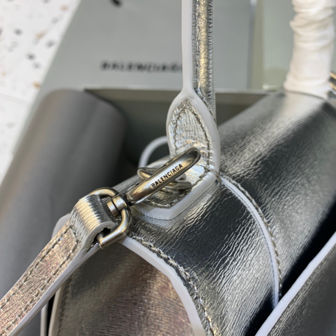 Ba1en*iaga Hourglass Small Handbag In Sliver, For Women, Women’s Bags 9in/23cm