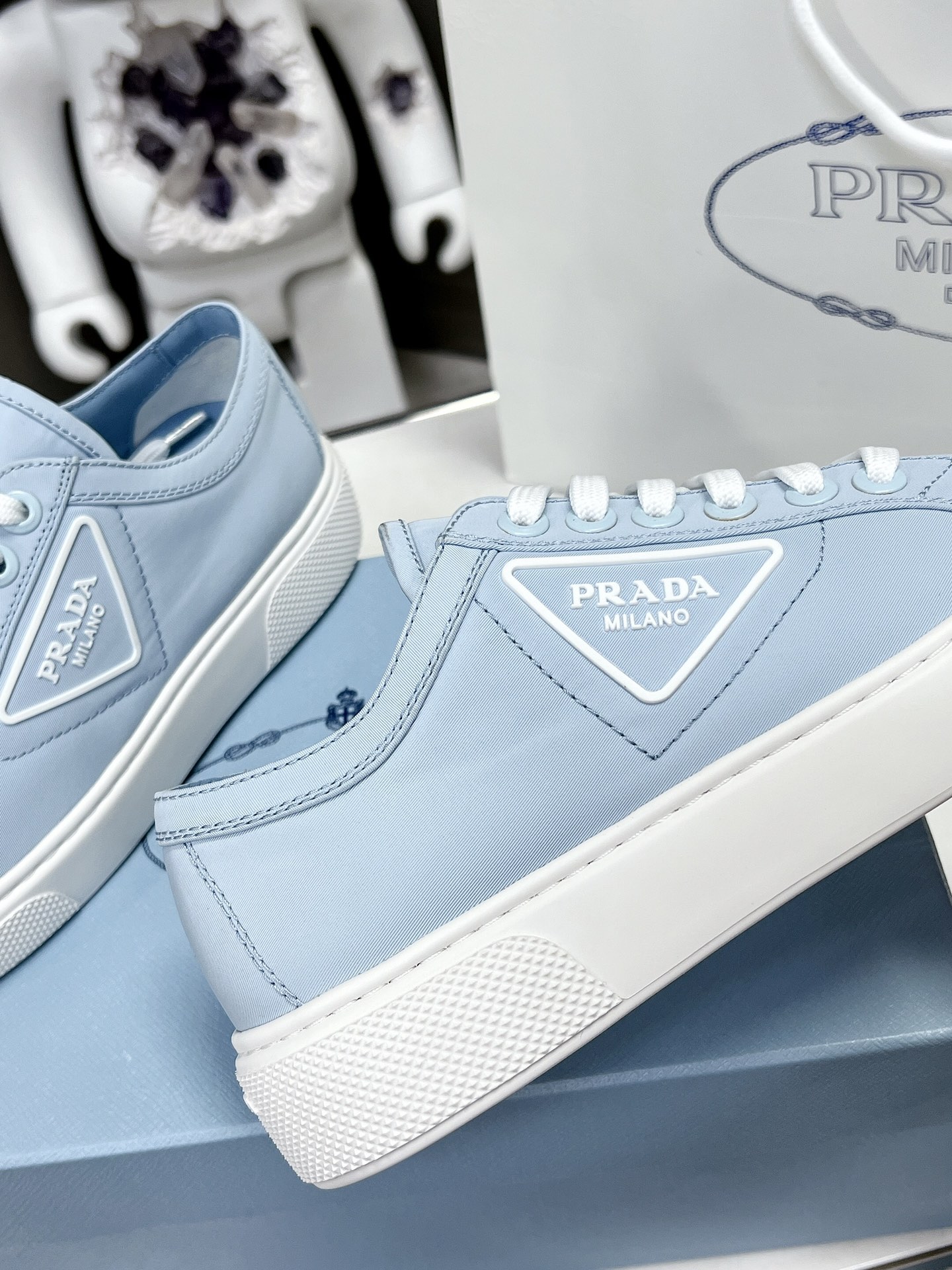 Pra*a Macro Re-Nylon And Brushed Sneakers Blue For Women 1.2in/30mm PRD