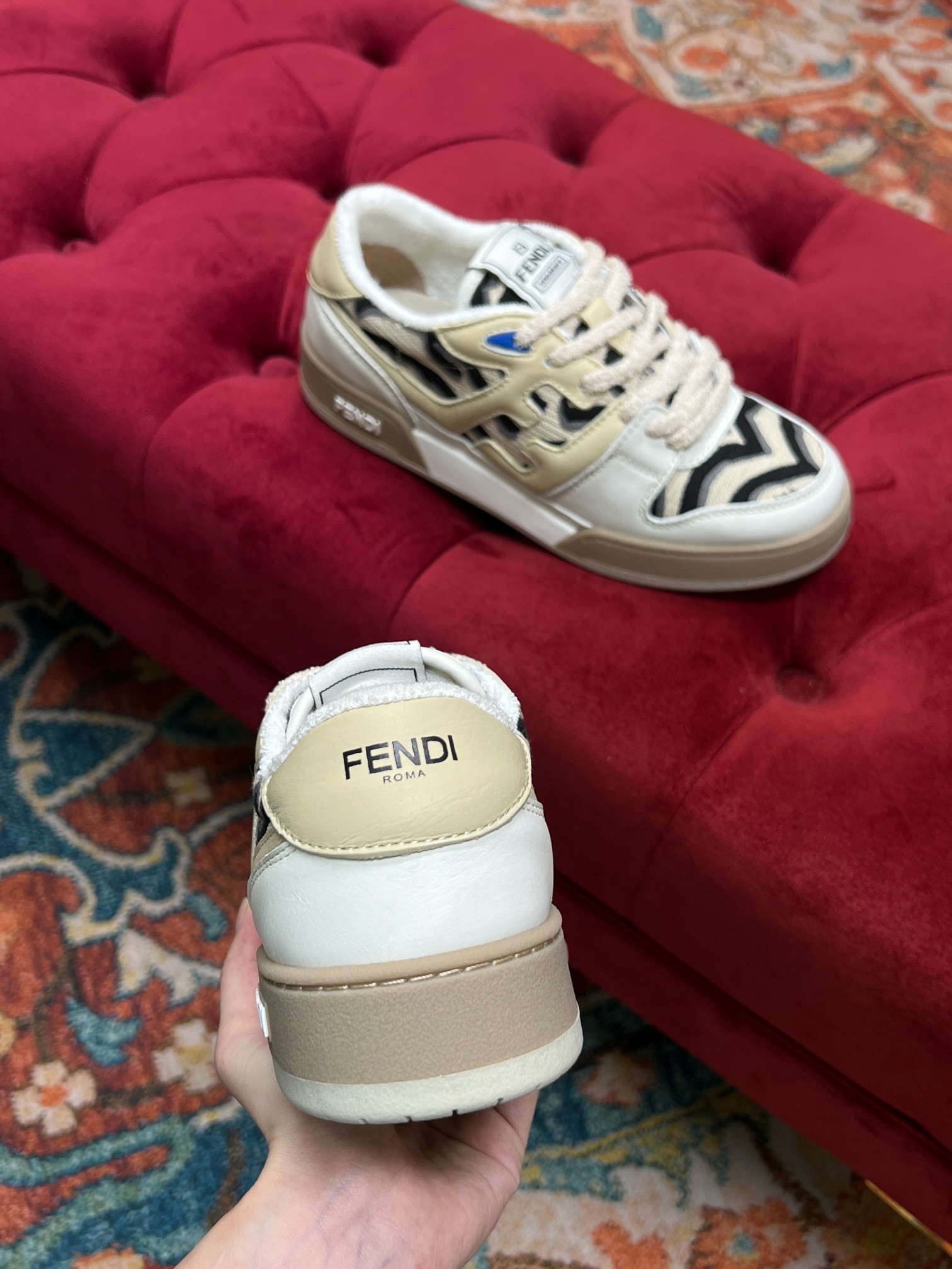 F**di Match Low Tops In Beige For Women